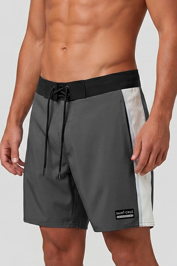 Bermuda retrô line Chumbo e Off White