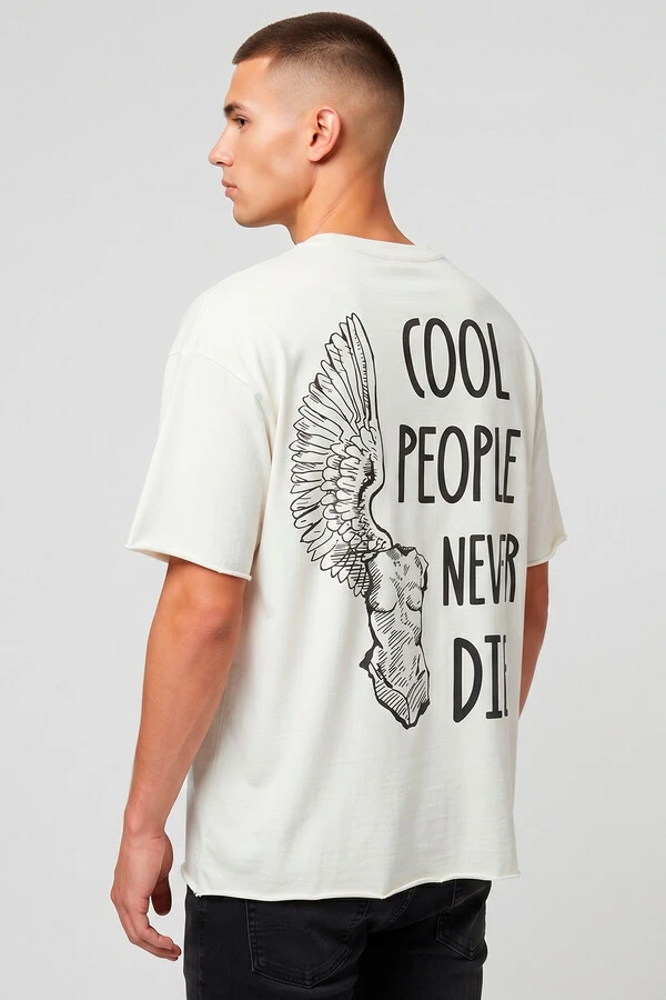 Camiseta off white Never Die