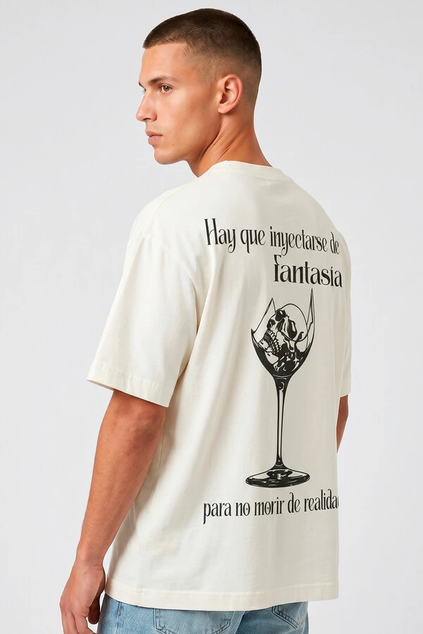 Camiseta oversized off white Drink
