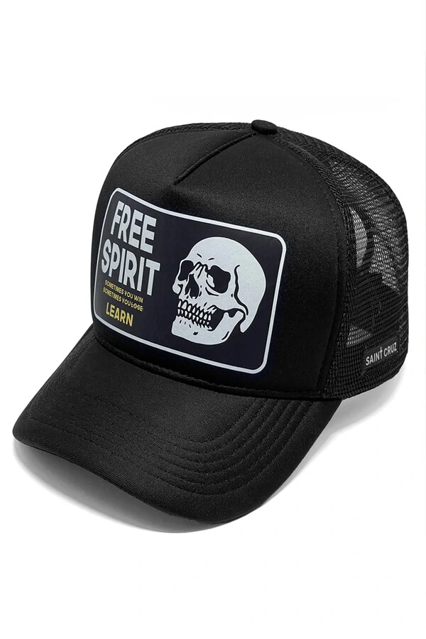 Boné trucker retrô preto Free Spirit