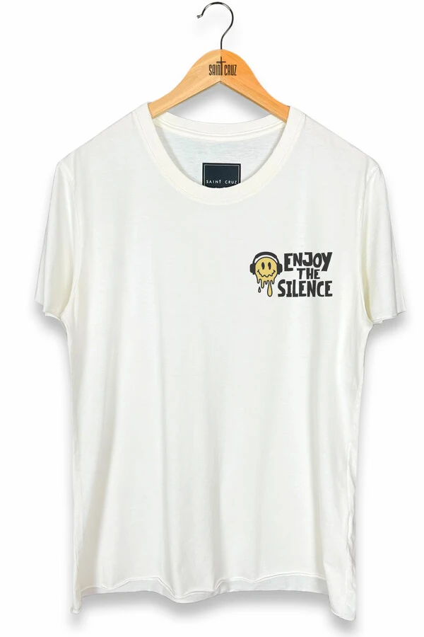 Camiseta off white Enjoy The Silence Front