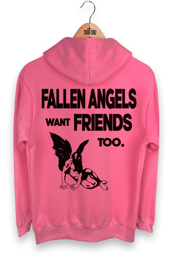 Blusa puff de moletom rosa Fallen Angels