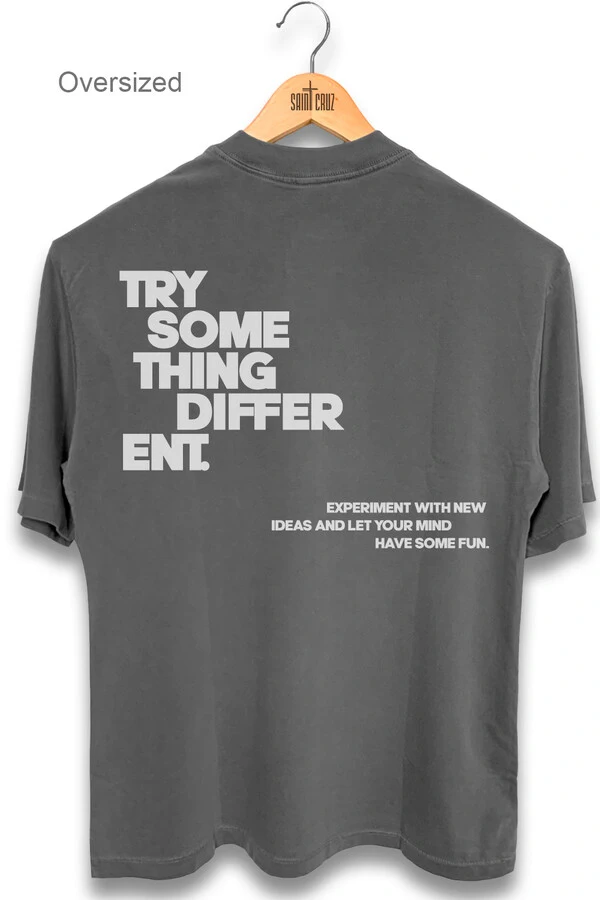 Camiseta oversized estonada chumbo Try Some