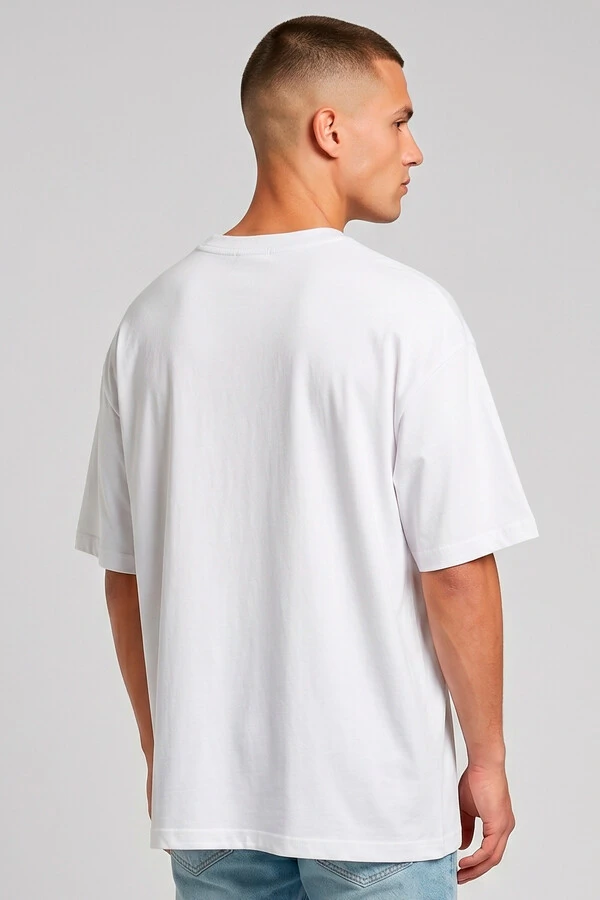 Camiseta oversized branca Enjoy The Silence Front