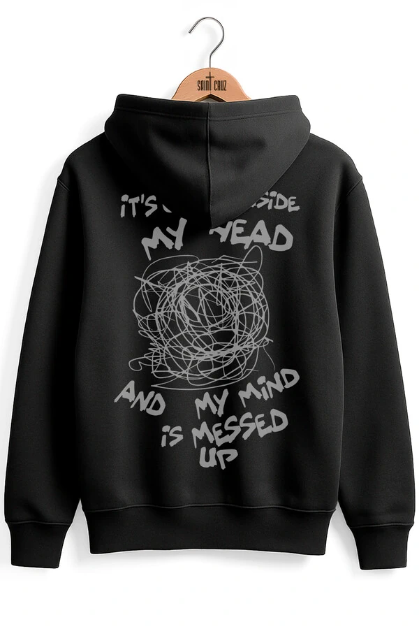 Blusa puff de moletom preto Head