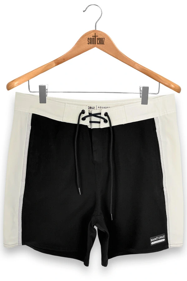 Bermuda retrô line Preto e Off white