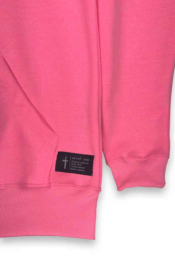 Blusa puff de moletom rosa Give