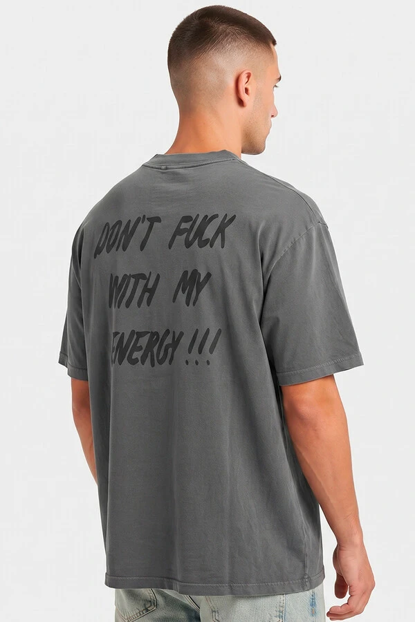 Camiseta oversized estonada chumbo Energy
