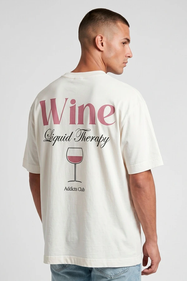 Camiseta oversized off white Wine