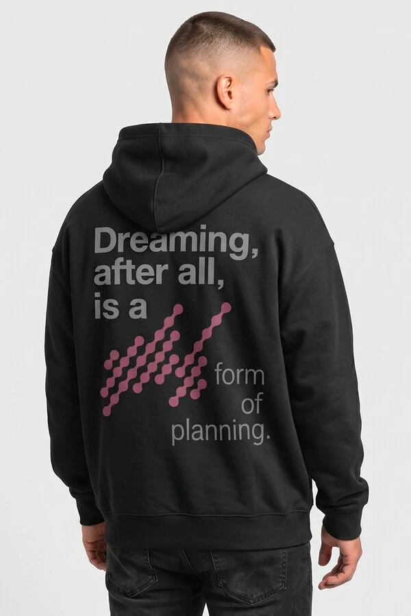 Blusa puff de moletom preta Dreaming