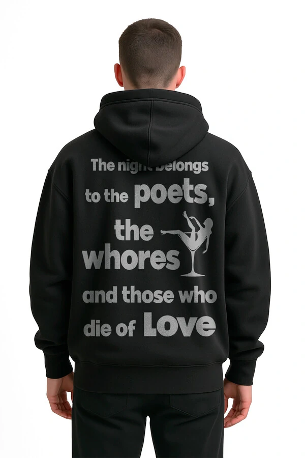 Blusa puff de moletom preto Poets