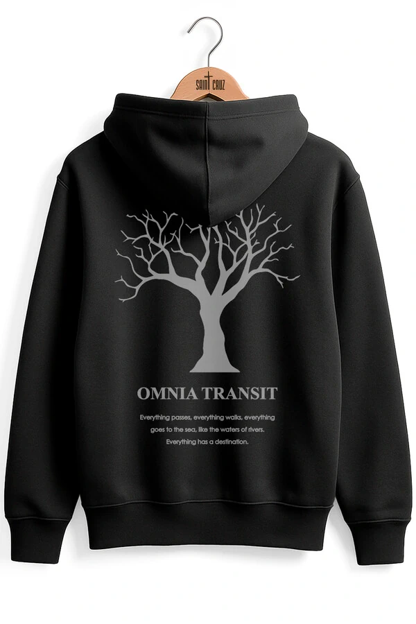 Blusa puff de moletom preto Omnia Transit