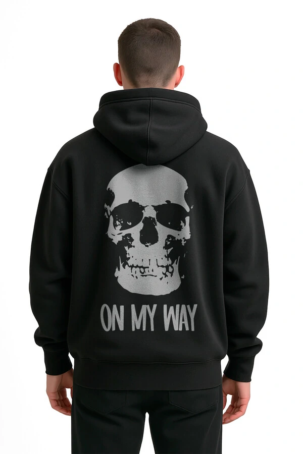 Blusa puff de moletom preto On My Way