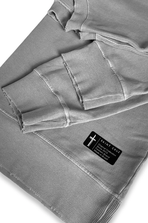Blusa oversized de moletom estonado cinza Take Care