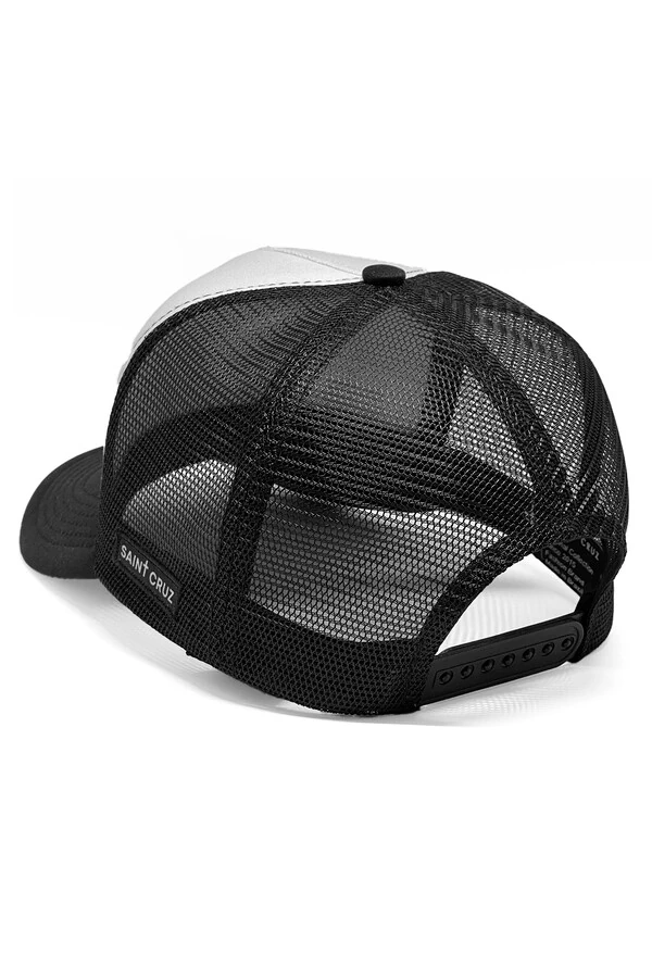 Boné trucker retrô branco e preto Broken Heart