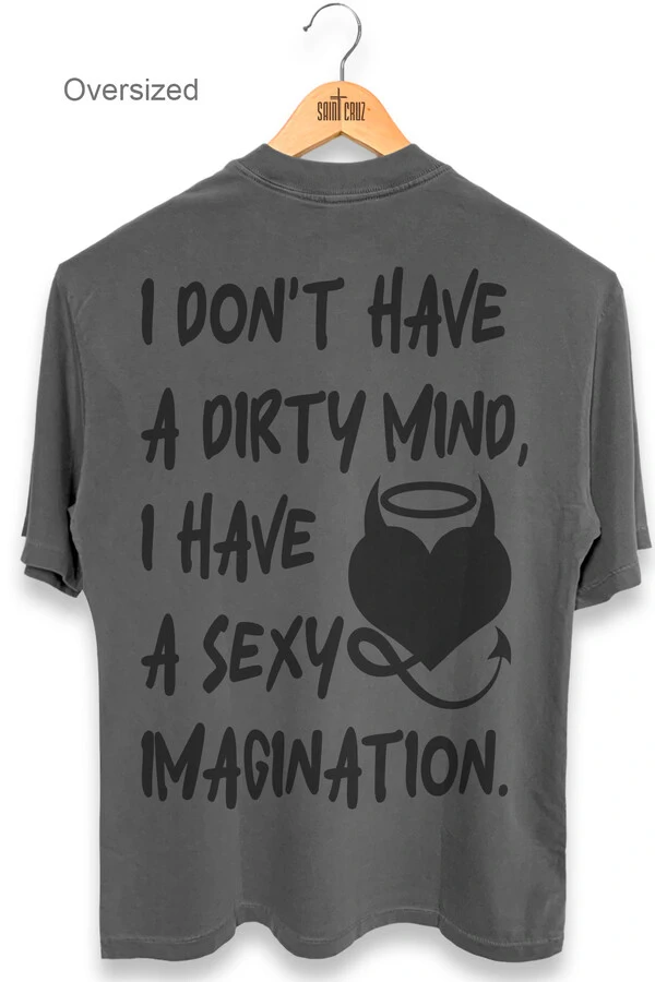 Camiseta oversized estonada chumbo Dirty Mind