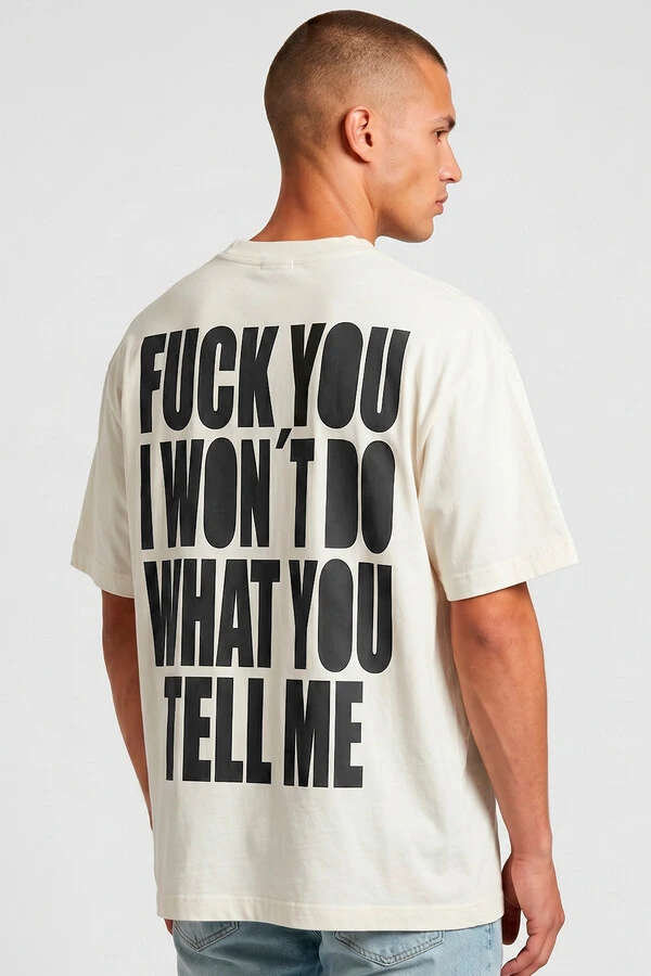 Camiseta oversized off white Tell Me