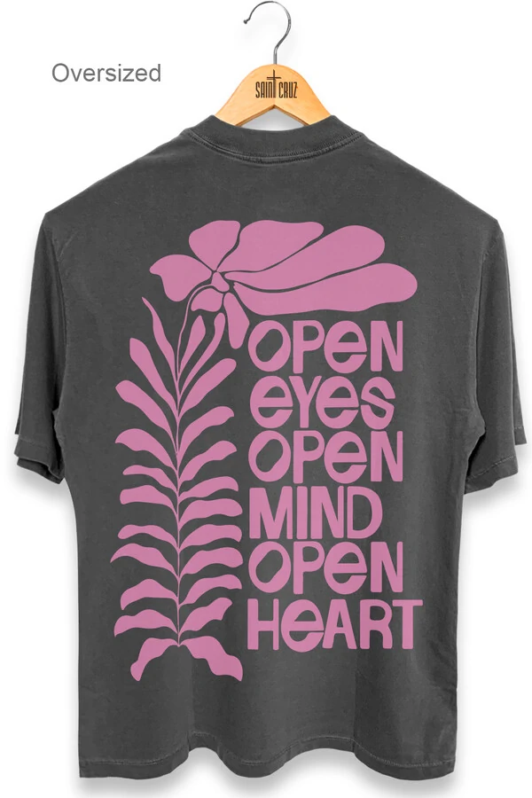 Camiseta oversized chumbo Open Eyes rosa Outlet