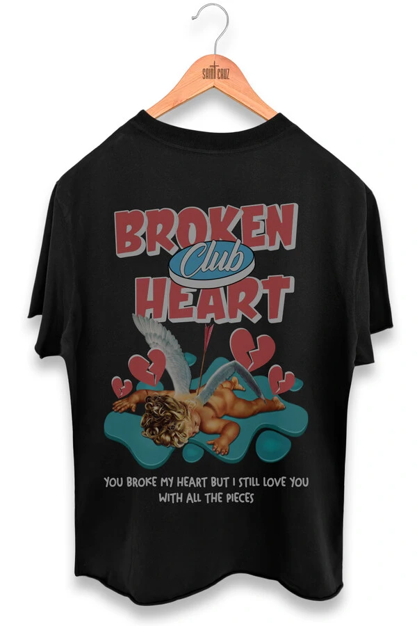 Camiseta preta Broken Heart
