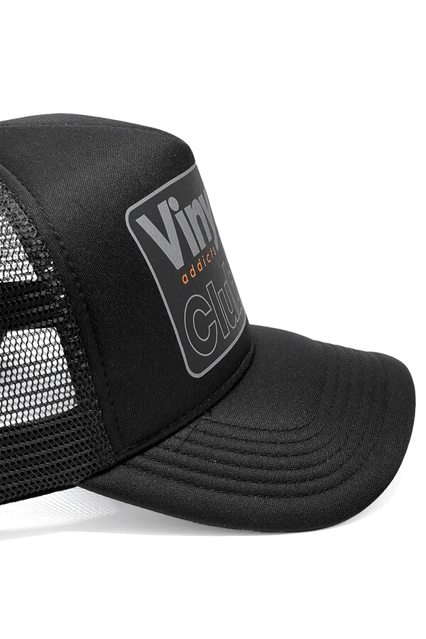 Boné trucker retrô preto Vinyl