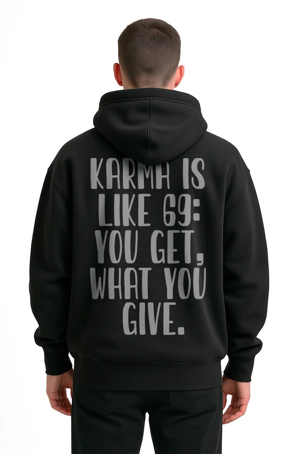 Blusa puff de moletom preto Karma