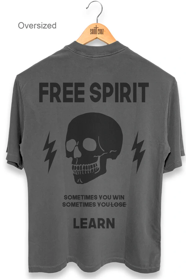 Camiseta oversized estonada chumbo Free