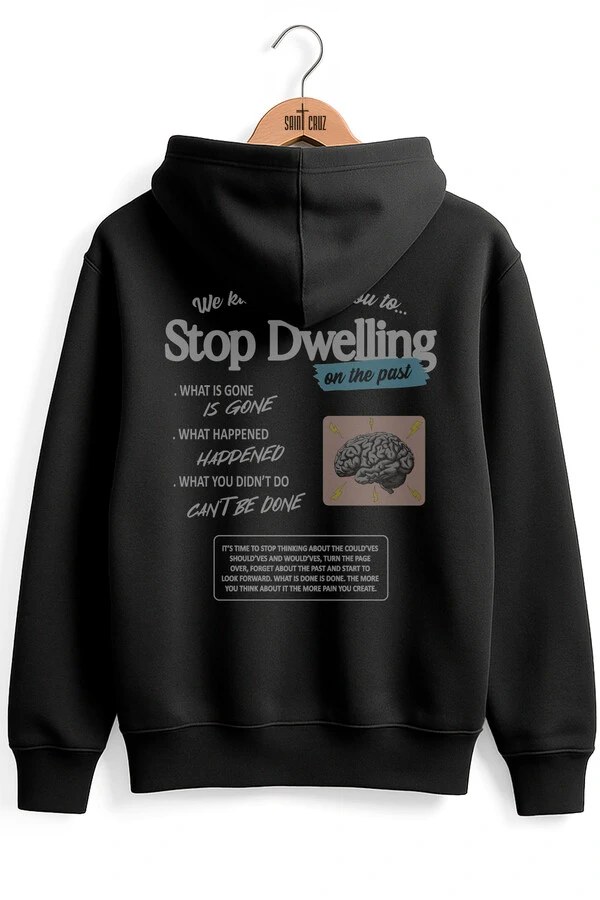 Blusa puff de moletom preta Stop Dewelling