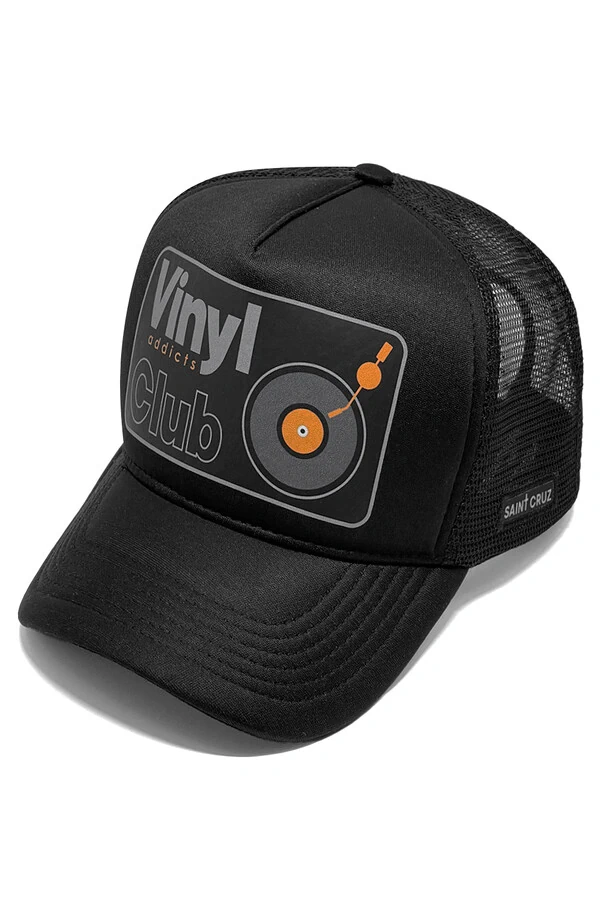 Boné trucker retrô preto Vinyl