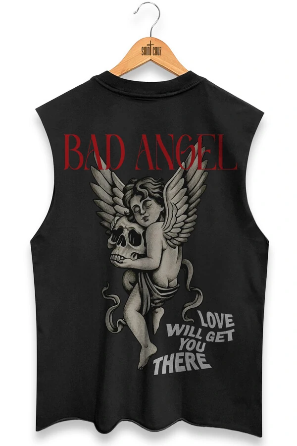 Cut Regata preta Bad Angel Collor Outlet