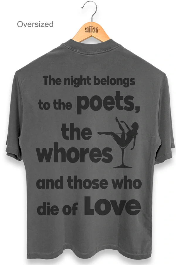 Camiseta oversized estonada chumbo Poets