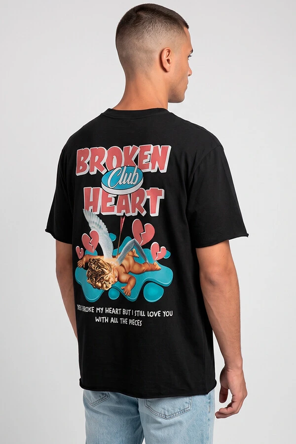Camiseta preta Broken Heart