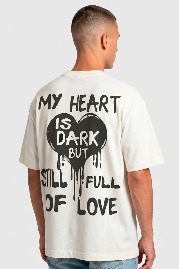 Camiseta oversized off white My Heart