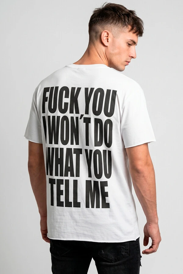 Camiseta branca Tell Me