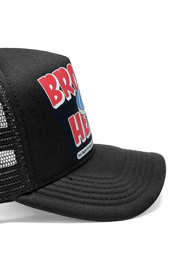 Boné trucker retrô preto Broken Heart