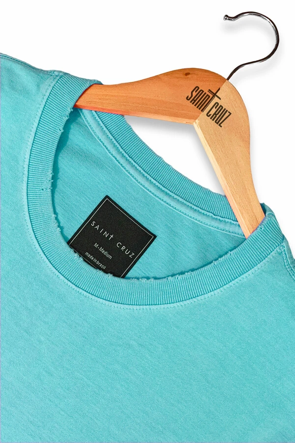 Camiseta estonada verde água Give