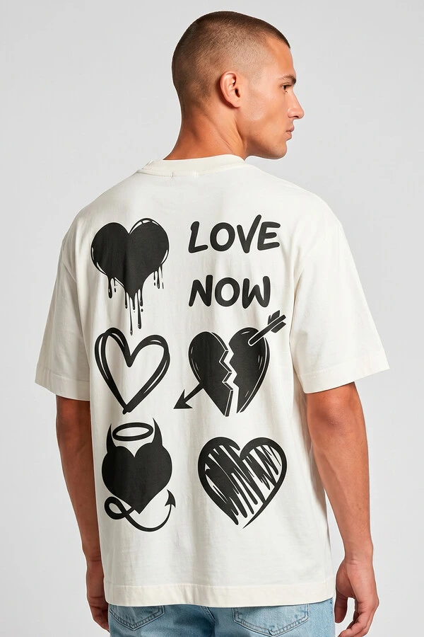 Camiseta oversized off white Love Now