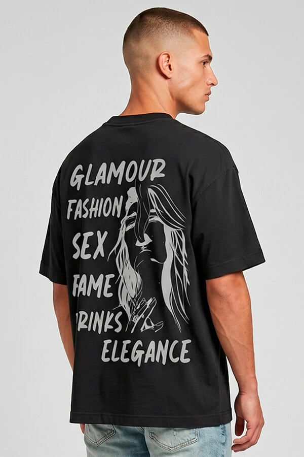 Camiseta oversized preta Glamour
