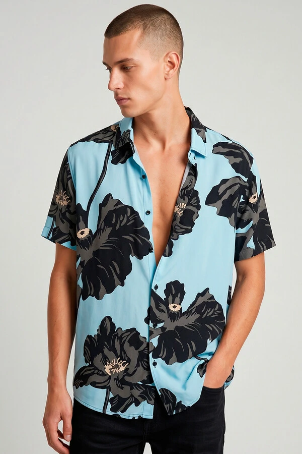 Camisa de viscose Poppies