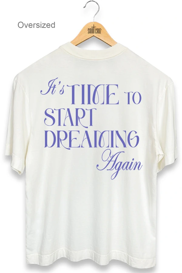 Camiseta oversized estonada off white Time Blue