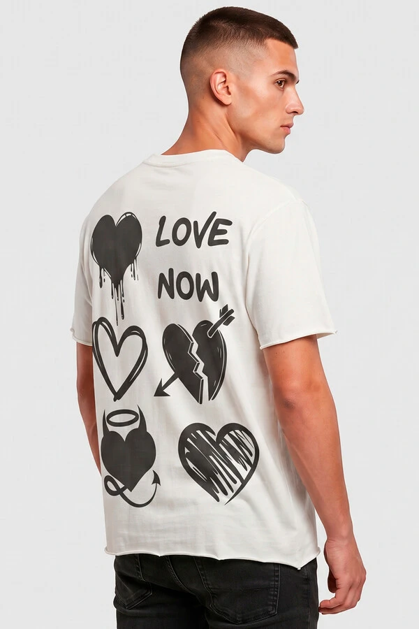 Camiseta off white Love Now