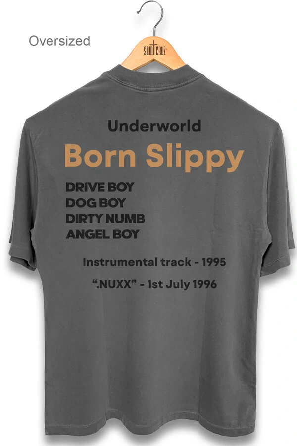 Camiseta oversized estonada chumbo Born Slippy