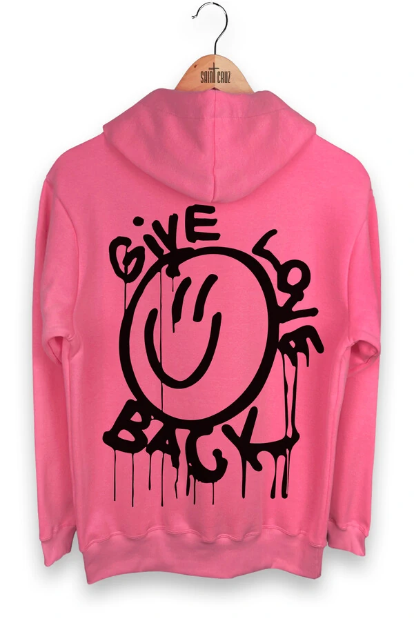 Blusa puff de moletom rosa Give