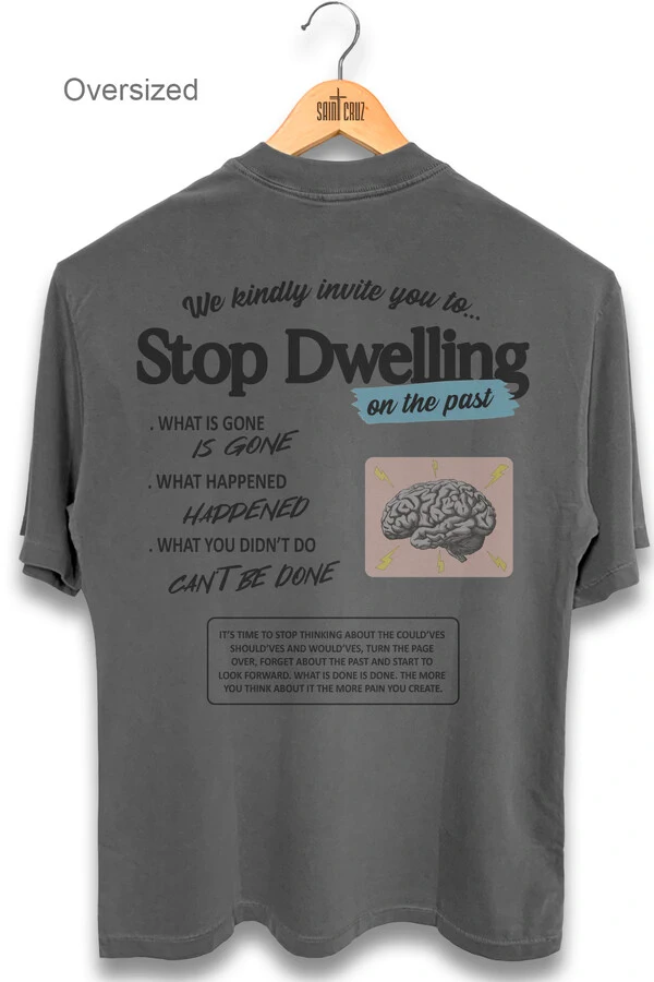 Camiseta oversized estonada chumbo Stop Dwelling