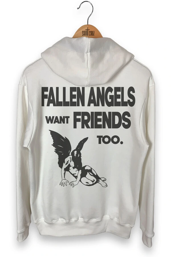 Blusa puff de moletom off white Fallen Angels