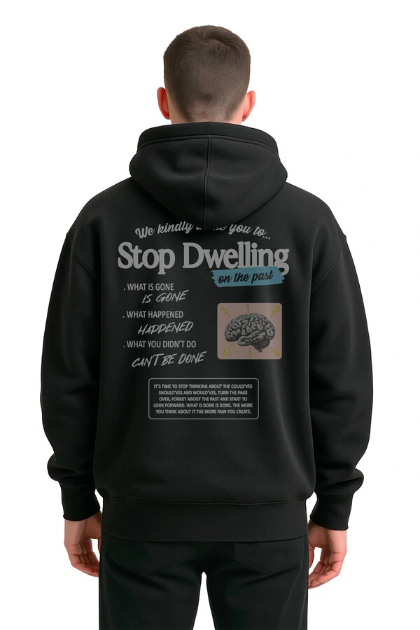 Blusa puff de moletom preto Stop Dewelling