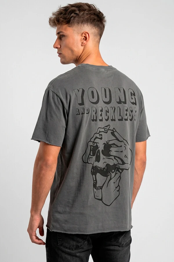 Camiseta estonada chumbo Reckless