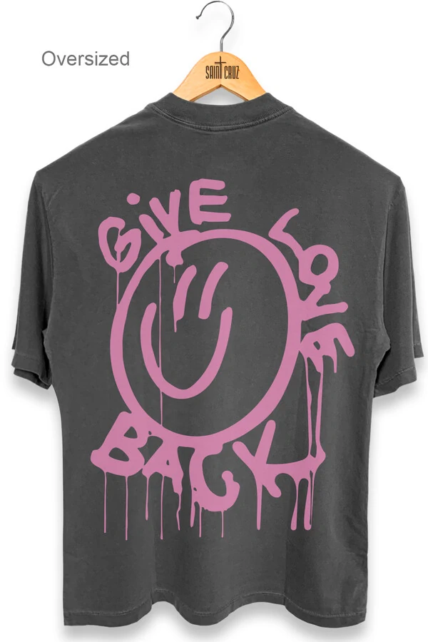 Camiseta oversized estonada chumbo Give (Rosa)