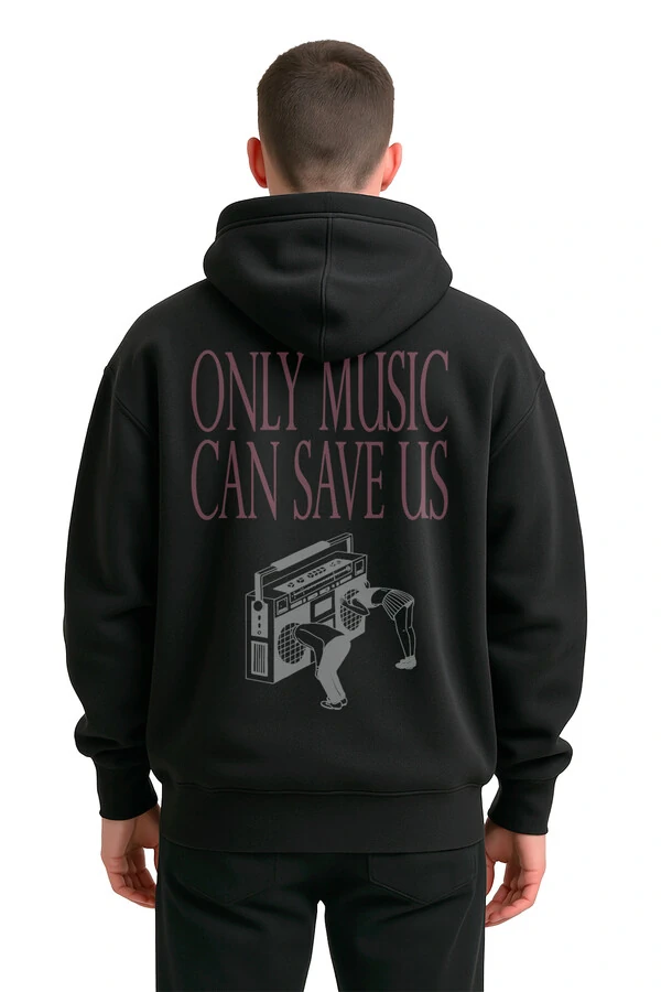 Blusa puff de moletom preto Only Music