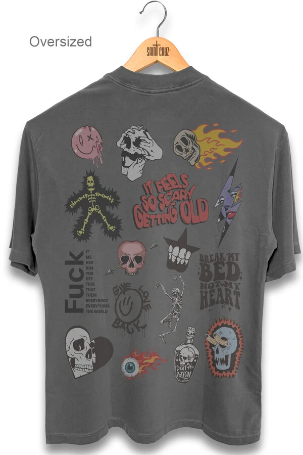 Camiseta oversized estonada chumbo Blend
