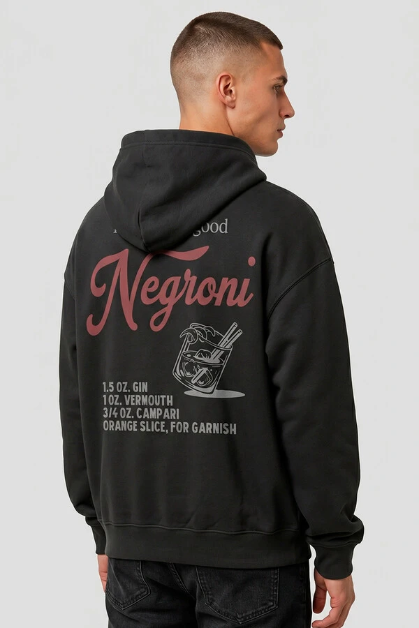 Blusa puff de moletom preta Negroni